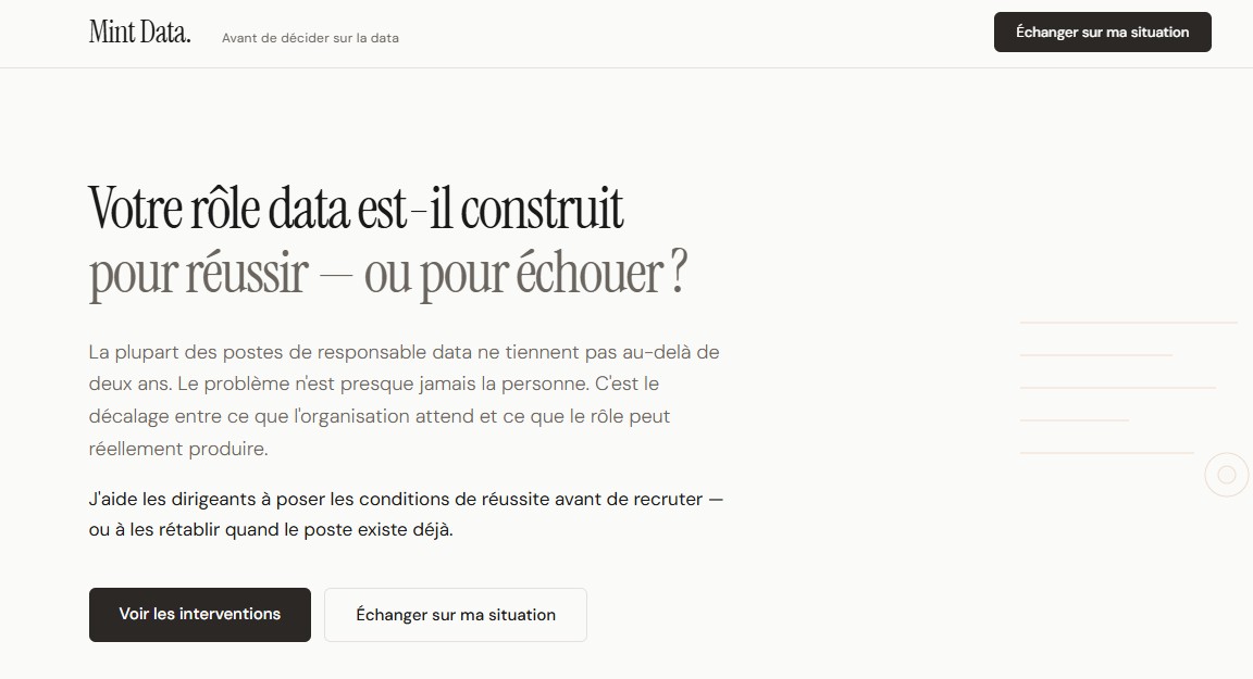 Mint Data. — Avant de décider sur la data